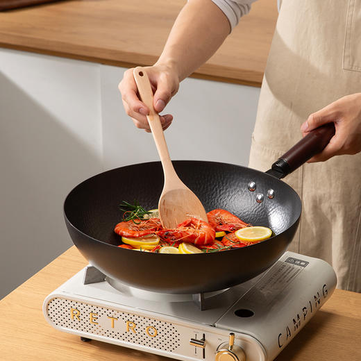 中华精铁炒锅+汤锅+平底锅+2个锅盖到手五件套！传统压纹锻打 0涂层 不粘不锈 清洗超方便 商品图1