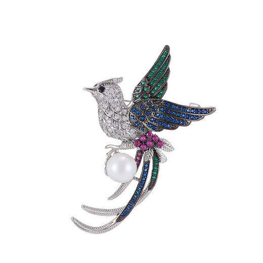 中国风精致珍珠凤凰胸针，轻奢高级感个性西装胸花小众别针LY-Z-329 商品图3
