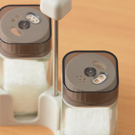 NITORI宜得利家居 厨房分装瓶玻璃瓶附支架方形桌上调料瓶 商品图3