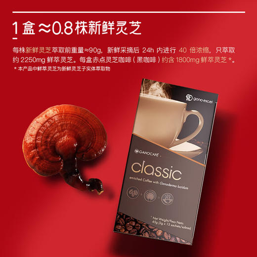 GanoExcel赤点灵芝黑咖啡鲜萃灵芝咖啡美式健身进口咖啡15杯装 商品图2