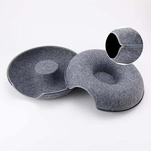 NITORI宜得利家居 毛毡宠物窝可爱甜甜圈猫头球形四季通用宠物床 商品图5