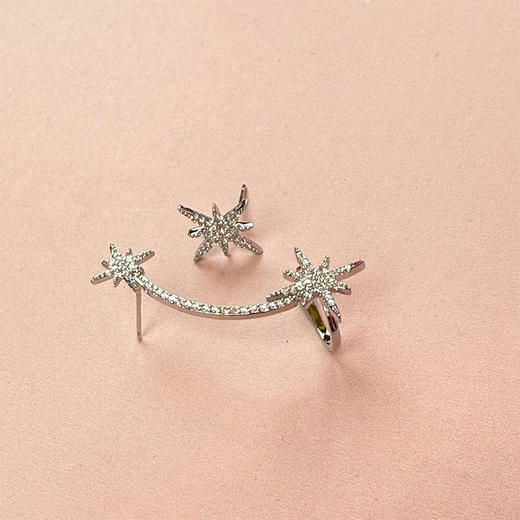 不对称双流星银针耳环-纪念日百货门店同款168644109 商品图3
