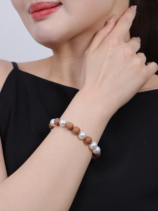 【挚友限定】白蝶珍珠檀木手串 近圆形9-10mm（封板福利 无质量问题不接受7天无理由） 商品图1