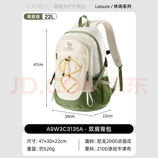 【金皇会员145金币专享】骆驼（CAMEL）户外双肩包男女轻便徒步旅行运动登山背包 商品图2