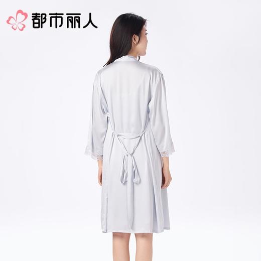 都市丽人睡衣女士睡衣薄家居服冰雪丝睡衣女士丝质两件套有杯垫吊带裙+外袍LHC4A1 商品图3