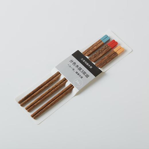 NITORI宜得利家居 木质吃饭筷子彩色一人一筷家用分色木筷 商品图6
