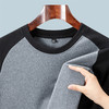 罗蒙春秋男士长袖T恤圆领撞色拼接打底衫百搭舒适弹力男套头t恤 商品缩略图2