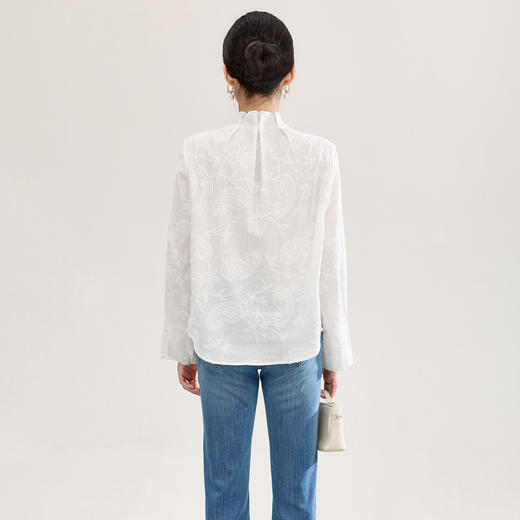 「高货wl」全新升级【铂金会员293/天猫389/差价96】(72606)洛诗琳法式棉麻刺绣上衣2026春季减龄气质木耳边衬衫 商品图1