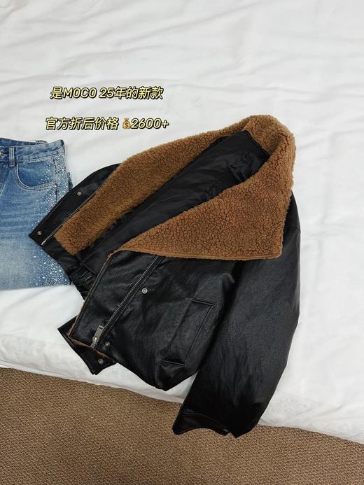 一店k 1oo%绵羊毛！90%鸭绒！一件不一样的羽绒服！又帅又暖的神仙外套！皮质软到炸！马思纯同款 宽松复古机车羊羔毛羽绒外套！ 商品图11