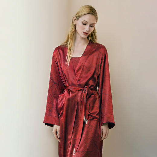 Solo seta22姆米重磅女士真丝睡袍桑蚕丝家居服秋冬马年礼物送礼 商品图3