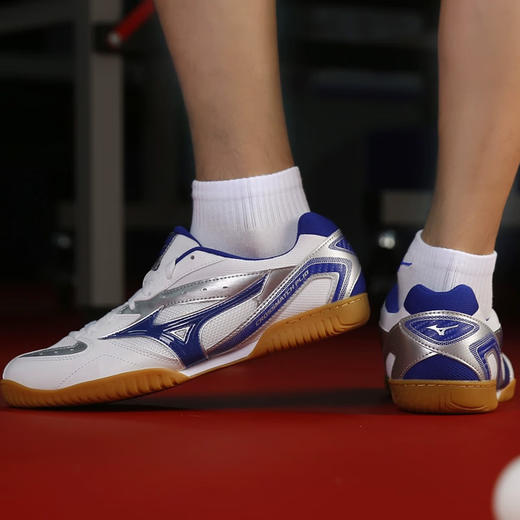 Mizuno美津浓乒乓球鞋 81GA183014男款女款专业乒乓球运动鞋耐磨防滑减震比赛赛白蓝色 商品图1