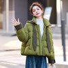 韩系短款羽绒服绿色连帽面包服，小个子巨好看厚外套HR-YAX2569 商品缩略图1