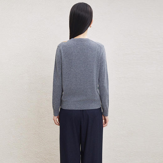 「自」全新升级【铂金会员349/天猫469/差价120】(21728)洛诗琳新款羊毛开衫2026春季时尚通勤百搭撞色菱形格圆领针织外套 商品图3