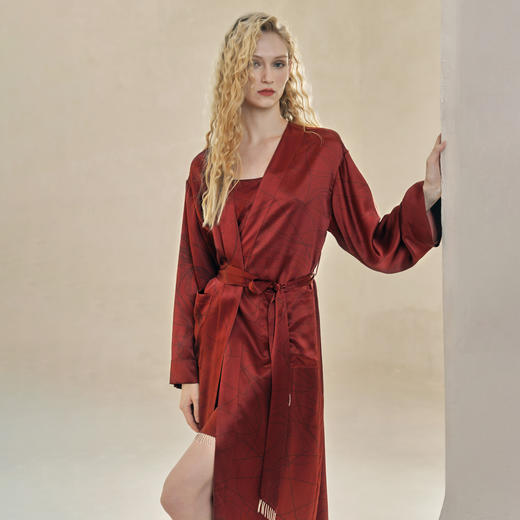 Solo seta22姆米重磅女士真丝睡袍桑蚕丝家居服秋冬马年礼物送礼 商品图1