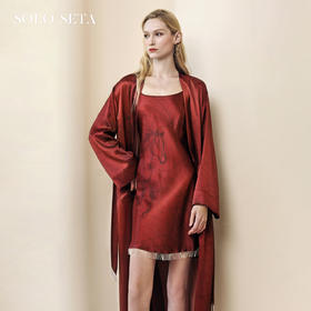 Solo seta22姆米重磅女士真丝睡袍桑蚕丝家居服秋冬马年礼物送礼