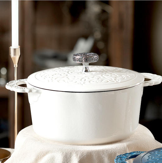 Breguet传世系列珐琅铸铁锅BGB2401  月光白24cm 　 商品图1