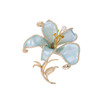 轻奢高档锆石彩绘百合花胸针，淡水珍珠花朵胸花LY-E-184 商品缩略图3
