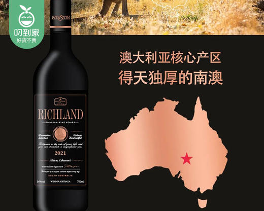 威士顿富饶之地西拉赤霞珠干红葡萄酒/1箱（750ml*6瓶） 商品图2
