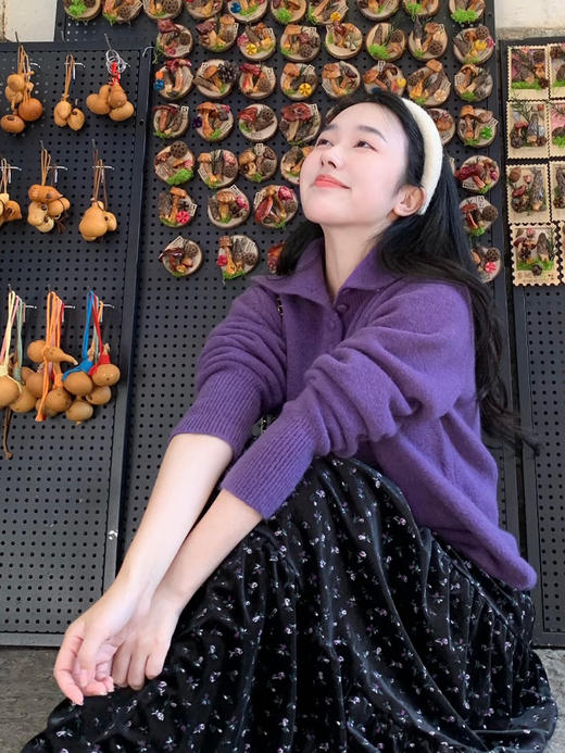 【百图lulu定制】【小汤圆毛衣】可立领 可翻领 长袖 开衫 毛衣外套 商品图2