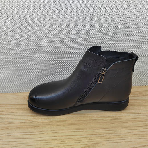 2024豪行冬新款24472972M牛皮低跟休闲加绒女靴棉靴短靴   尺码36.37 商品图1