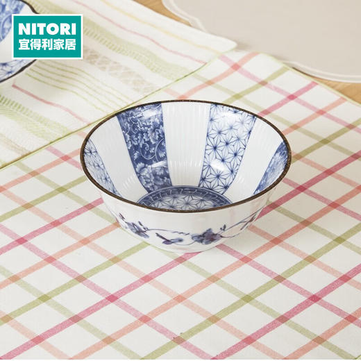 NITORI宜得利家居 家用陶瓷餐具餐盘汤盘菜盘子简约盘子 青花麻叶 商品图0