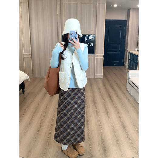 <曾小咸推荐>2.8现货秒杀 ！微信超特价！韩系复古格子半身裙（短款） 日常119.99 立减50 秒杀69.99！！ 商品图4