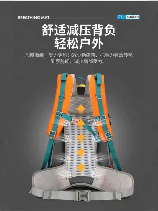 【下单送防雨罩】35L男女户外徒步登山背囊悬浮背可拆卸板防泼水女运动双肩背包 独立鞋仓设计 商品图2