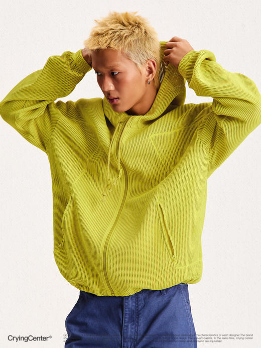 CryingCenter 网球线迹连帽夹克 空气网眼外套 哭喊中心 商品图1