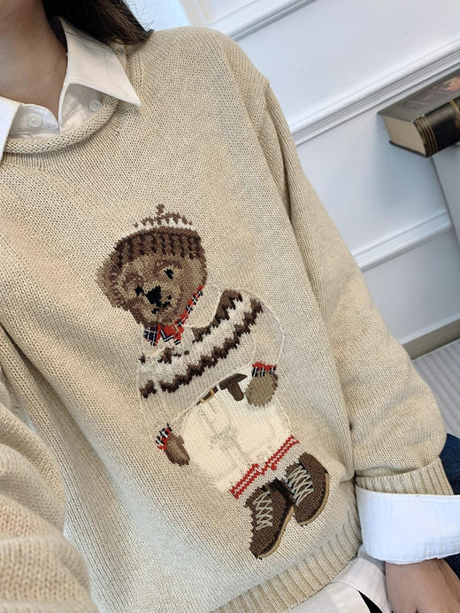 120-1 小马北欧风 棉质小熊 卷边针织毛衣 商品图5