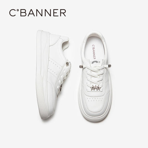 【上新】千百度厚底增高板鞋女2026春季新款透气时尚休闲鞋小白鞋运动鞋A26186908 商品图4