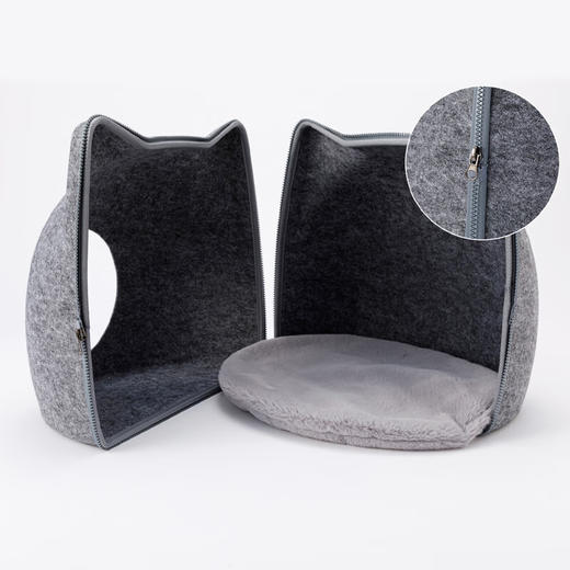 NITORI宜得利家居 毛毡宠物窝可爱甜甜圈猫头球形四季通用宠物床 商品图1