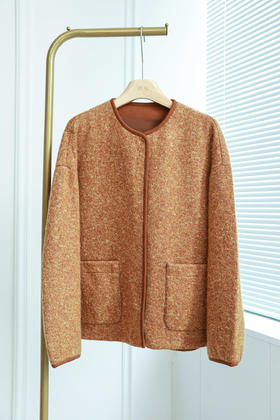 日落街头|细闪银丝花纱羊毛外套