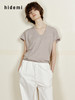 hidemi副线小h V领百搭小飞袖短袖T恤 商品缩略图7