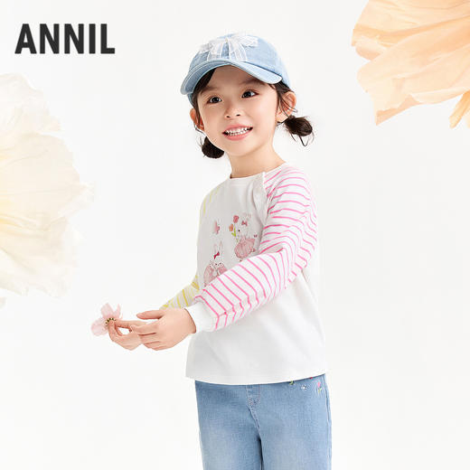 【实体店同款】女童圆领长袖上衣春季新款安奈儿童装XG611047 商品图2