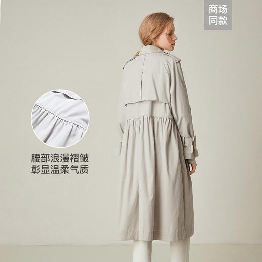 Famecoco范可儿风衣春秋女士中长款宽松休闲卡其色外套F195AA007 商品图2