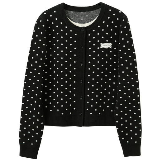 三彩独醒2026春季新款复古波点假两件针织衫圆领毛衫长袖休闲F 商品图4