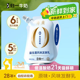 【预售】归一纯典益生菌风味发酵乳低温酸奶180g*12袋原味【7天内发货】