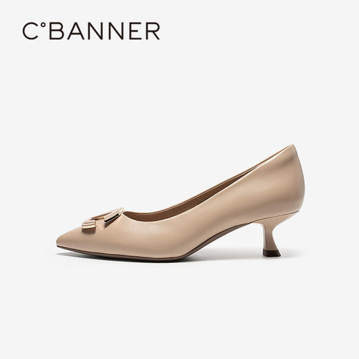 【静音系列】千百度双C拥抱细高跟鞋女2026春季新款尖头浅口单鞋A26185637 商品图2