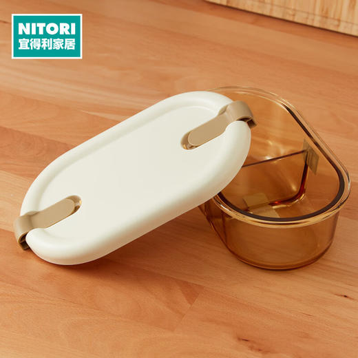 NITORI宜得利家居 耐热高硼硅玻璃饭盒2分格上班族带饭餐盒便当盒 商品图0