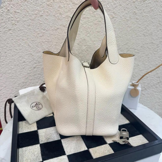 爱马仕 奶昔白 togo皮  菜篮子18 手提包 商品图1