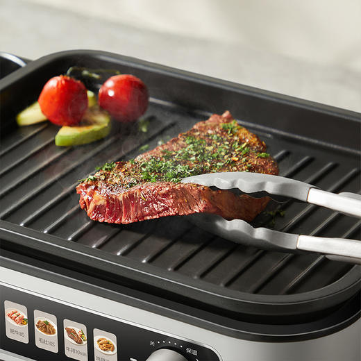 小熊（Bear）烤涮一体两用锅 烤肉锅电烤盘 家用电烧烤炉火锅烤肉一体多功能锅 鸳鸯锅分体可拆洗分区控温L21D2 商品图1