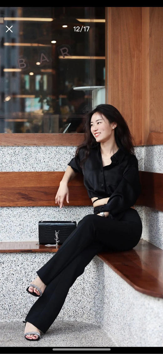 YSL kate 中号 黑色 流苏 鳄鱼压纹  斜挎包 商品图3