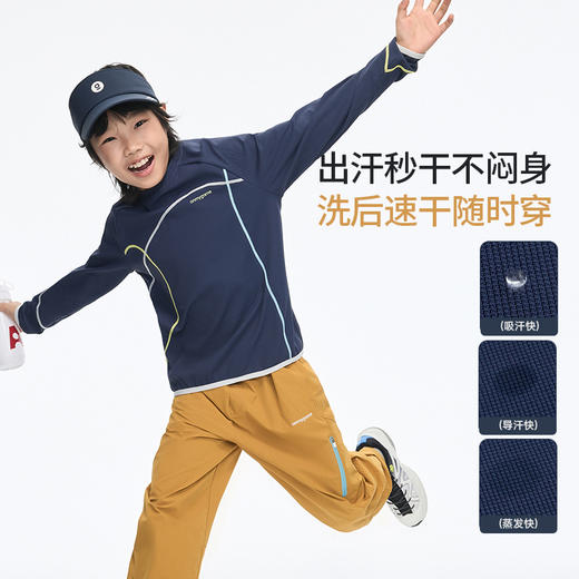 onmygame【城野两栖】男女童长袖吸湿速干多彩线条T恤2026新款 GQ11119580 商品图1