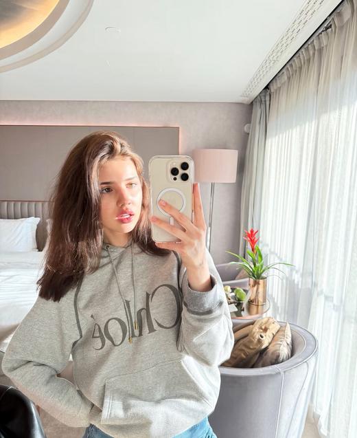 【非质量问题不退】PP05-蔻依FW25棉绒混纺连帽常规长袖卫衣(SSJ*PP)无尺码表 商品图2