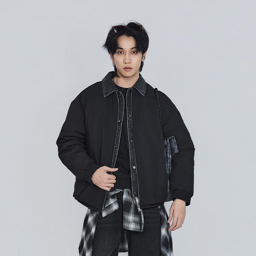 【新品上新】HX 冬季假两件短款翻领羽绒服年轻时尚Z100540085101 商品图2