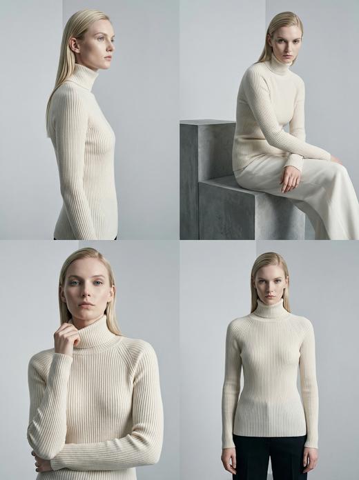 【咕咕同款】KINGDEER/KD秋冬新款女式长袖高领羊绒衫 约175g L805927经典基本款/气质款/100%山羊绒鹿王 商品图3