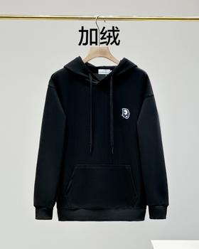 银狐绒 新款CD字母刺绣连帽加绒卫衣