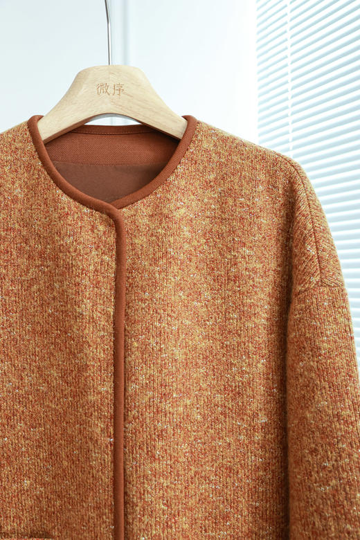 日落街头|细闪银丝花纱羊毛外套 商品图1