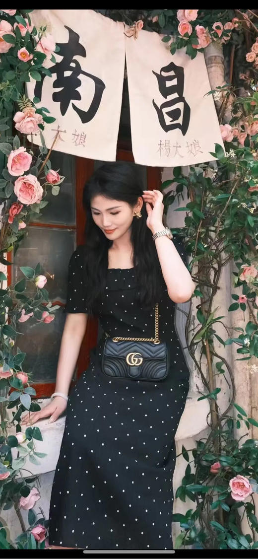 Gucci 马蒙 小号 黑金 牛皮 双g 链条包 商品图3