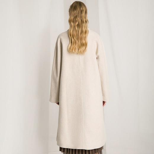 Famecoco范可儿双排扣气质呢子大衣女士冬季经典百搭长款外套F198AC117 商品图3
